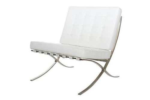 Relaxační křeslo BA1 inspirované Barcelona do obýváku bílá ekokůže moderní glamour