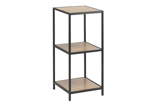 Kovový regál Seaford II černý s policemi na knihy do obýváku a kanceláře moderní 82,5 cm