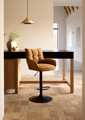 Barová židle Marilla terracotta výškově nastavitelná k kuchyňskému ostrůvku moderní