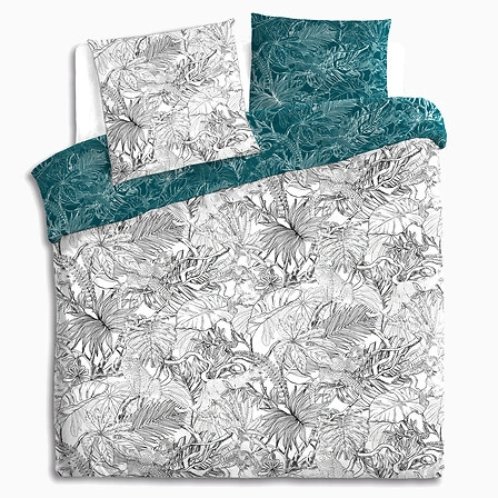 Ložní souprava s motivem džungle 260 x 240 cm černobílá