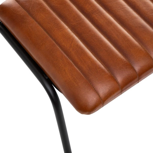 Jídelní židle Dario Atmosphera hnědá pravá kůže loftová na černých nohách