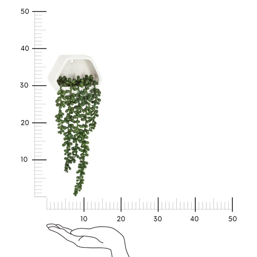 Závěsná umělá vinná réva Atmosphera v cementovém květináči do obýváku a na zeď 45 cm