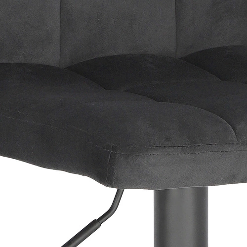 Barová židle Dafne VIC černý samet s opěradlem, výškově nastavitelná, otočná ke kuchyňské lince a ostrůvku