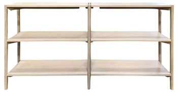 Dřevěná knihovna Braidwood dub nízká do obýváku a ložnice skandinávský styl Actona 169 cm