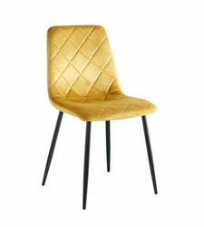 Jídelní židle Solito Intesi čalouněná sametem hořčicová moderní s opěrkou
