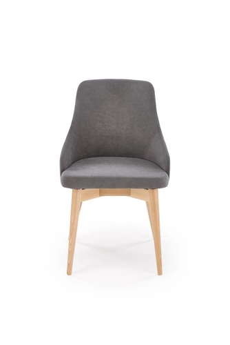 Otočná čalouněná jídelní židle s područkami Jurneya šedá skandinávský styl Intesi