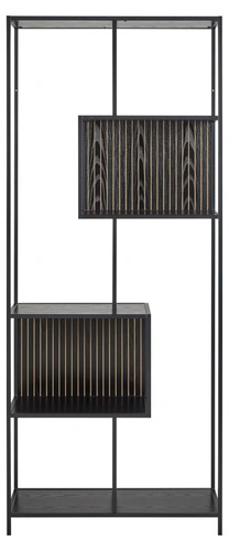 Kovová knihovna Seaford II černá loftová 77 cm Actona