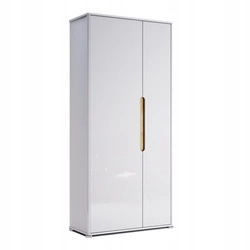 Moderní bílá šatní skříň Steff s policemi, hloubka 40 cm do ložnice nebo předsíně