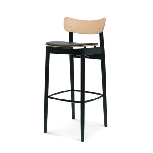 Čalouněný barový stolička s opěrkou Nopp Fameg, dřevěná, moderní, na míru do kuchyně a k ostrůvku