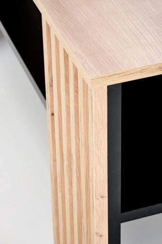 Konferenční stolek Kirsten obdélníkový dub artisan a černý s policí moderní do obýváku 110x65 cm