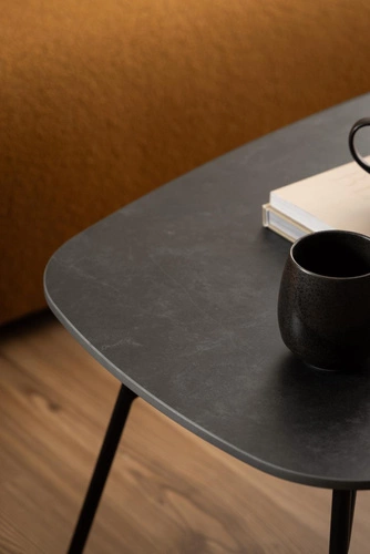 Konferenční stolek Caracas obdélníkový 120x60 cm černý keramický moderní do obýváku