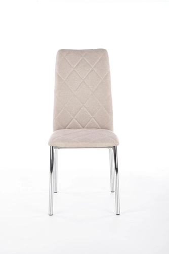 Čalouněná židle Montana Intesi béžová do jídelny moderní s kovovými nohami chrom