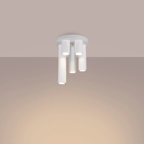 Moderní bílý stropní plafon LAGOS 5P SOLLUX do obýváku, ložnice a chodby