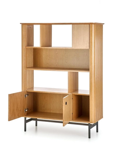 Knihovna do obýváku Zefir loft dub černý široká moderní Intesi 117 cm