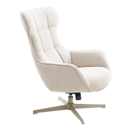 Kancelářská otočná židle Turin bílá boucle moderní do kanceláře a pracovny