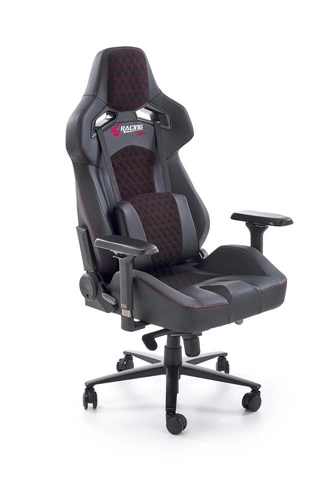 Herní křeslo Zargor černé ergonomické kožené otočné s podhlavníkem k psacímu stolu