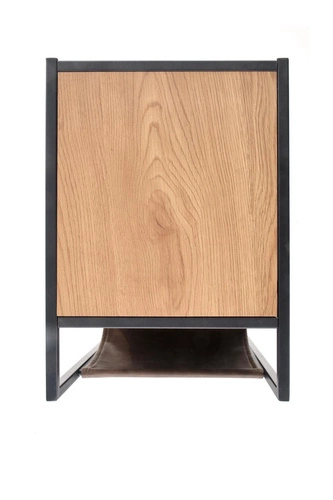 Konferenční stolek Smarty obdélníkový loft dub zlatý černý s držákem na časopisy do obýváku