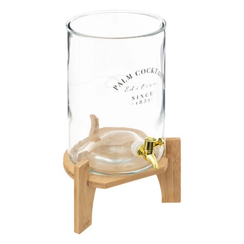 Skleněný nápojový dávkovač Botanic Factory 8 l s bambusovým víkem boho na párty 5five