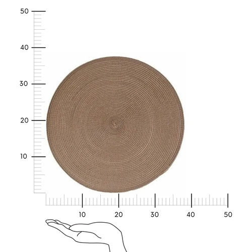 Béžová kulatá prostírka na stůl 38 cm moderní pletená do jídelny 5five