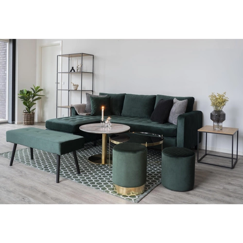 Kulatý konferenční stolek Bolzano 70 cm bílý mramor zlatý glamour do obýváku Intesi