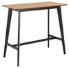 Barový stůl Roxby do kuchyně a jídelny moderní přírodní dub černé nohy Actona 120x60 cm