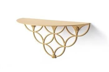 Moderní nástěnná police Holo PS Gold POLYHEDRA zlatá kovová do obýváku na knihy