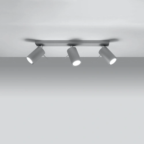 Stropní svítidlo RING 3 šedé moderní kovové do obýváku, kuchyně nebo ložnice