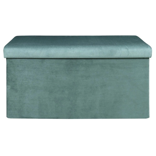 Taburet Intesi Velse modrý manšestr obdélníkový skládací s úložným prostorem do obýváku 76x38 cm