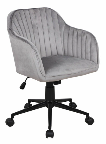 Otočná křesla Campo VIC šedý samet moderní k pracovnímu stolu s nastavitelnou výškou