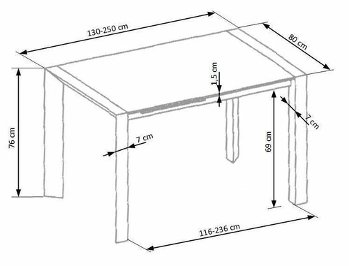 Rozkládací jídelní stůl Foles XL bílý lesk 130–250 cm moderní Intesi