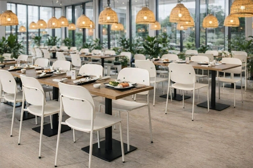 Židle Ravio moderní plastová bílo-krémová do jídelny a kuchyně