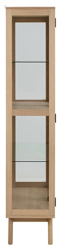 Vitrína Marte Actona dub bělený skleněná do obýváku a jídelny