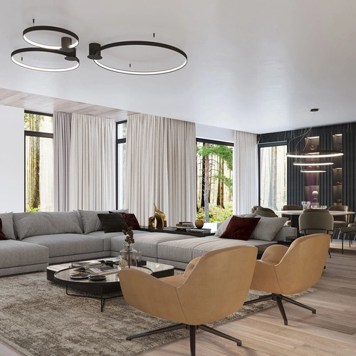 Stropní LED svítidlo RIO 110 černé moderní kulaté do obýváku kuchyně ložnice Thoro