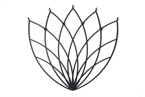 Moderní nástěnný věšák do předsíně Lotos M Black POLYHEDRA černý kovový