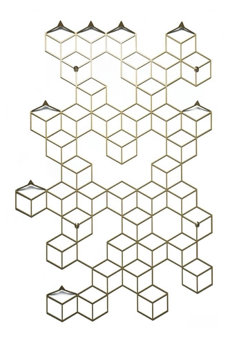 Moderní nástěnný věšák Stiga L Gold do předsíně zlatý kovový POLYHEDRA 60 cm