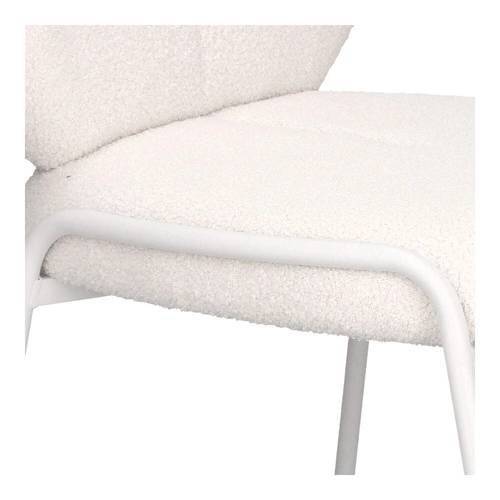 Čalouněná židle Bianco boucle bílá do jídelny a obýváku moderní skandinávský styl Intesi