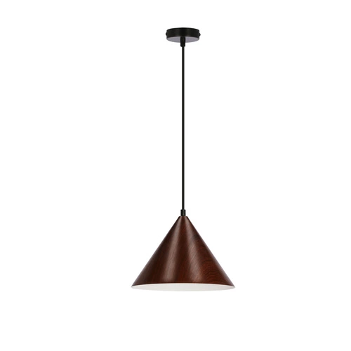 Dunca 25 černá 1x40 E27 závěsná lampa tmavý ořech stínítko