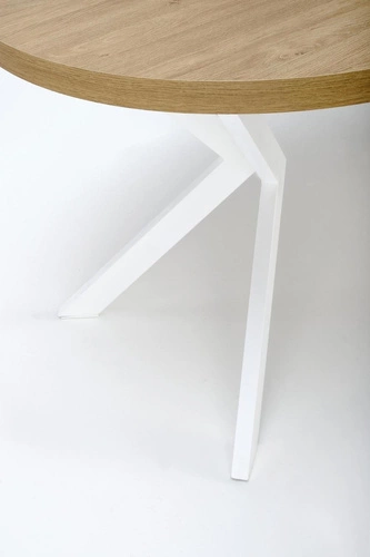 Rozkládací kulatý stůl Roni Intesi 100–250 cm dub zlatý bílý moderní do jídelny