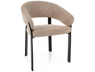 Čalouněná béžová jídelní židle s područkami Goja Intesi