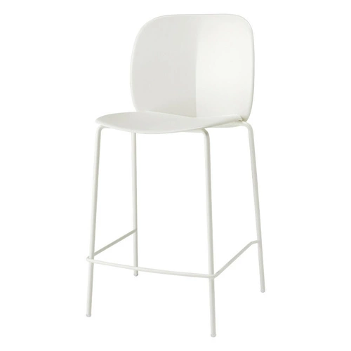 Barová židle s opěrkou Mentha bílá moderní 65 cm do kuchyně a k ostrůvku, technopolymer SCAB