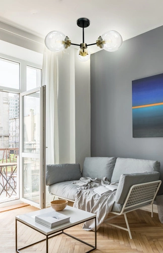 Stropní svítidlo Lens černé skleněné 3bodové do obýváku a jídelny CANDELLUX