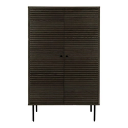 Komoda Kyoto vysoká skandinávská rýhovaná dubová do obývacího pokoje 80 cm