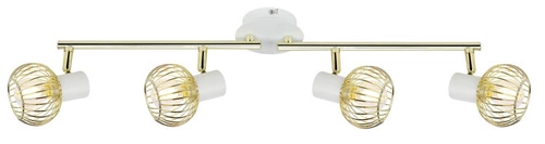 Stropní svítidlo Oslo moderní nastavitelná bílá a zlatá 4bodová do obýváku