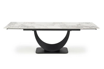 Rozkládací jídelní stůl Abigray bílý mramor černé nohy moderní 160-240 cm Intesi