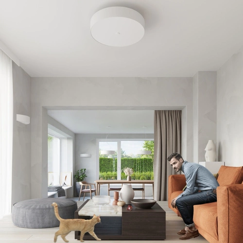 Stropní svítidlo bílé kulaté Skala 30 moderní do obýváku kuchyně a ložnice