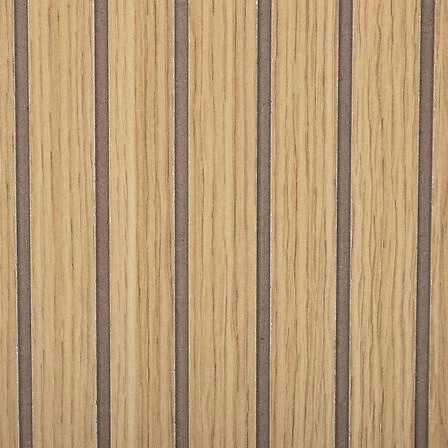 Noční stolek Atmosphera Tasso přírodní s drážkovaným čelem, zlatou podstavou a dvěma zásuvkami, šířka 40 cm