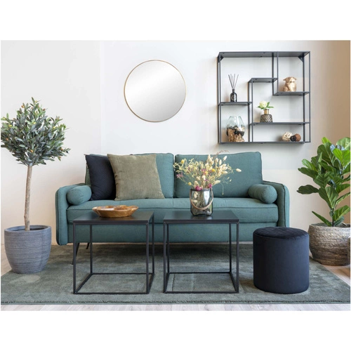 Konferenční stolek Vita čtvercový černý 45x45 moderní loftový přístavný do obýváku