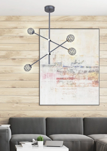 Moderní závěsné LED svítidlo Paksos šedé s nastavitelnou výškou do obýváku a ložnice 67 cm