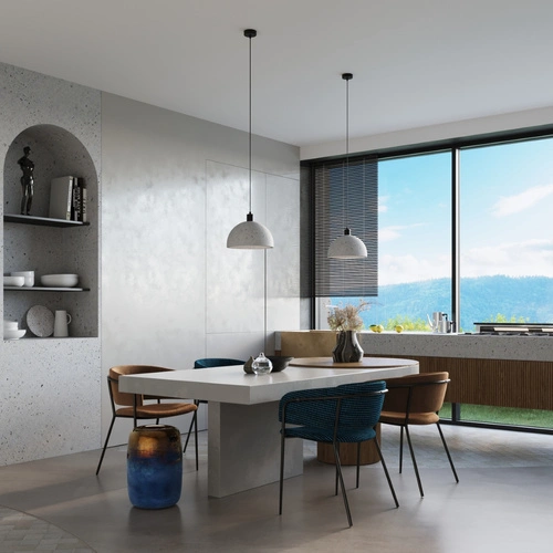 Betonové závěsné svítidlo PABLITO šedé moderní do obýváku a jídelny Sollux 30 cm