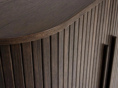 Vysoká komoda Meta 100 cm moderní rýhovaná dub do obývacího pokoje